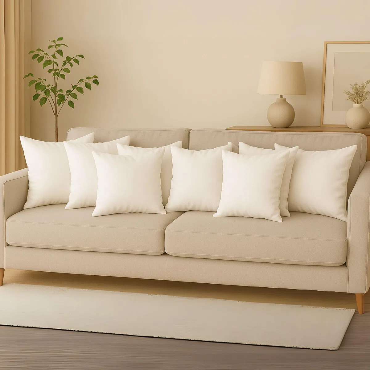 cuscini fiber Set 8 imbottiture Cuscini bianchi 45 x 45 cm morbida made in Italy divano letto