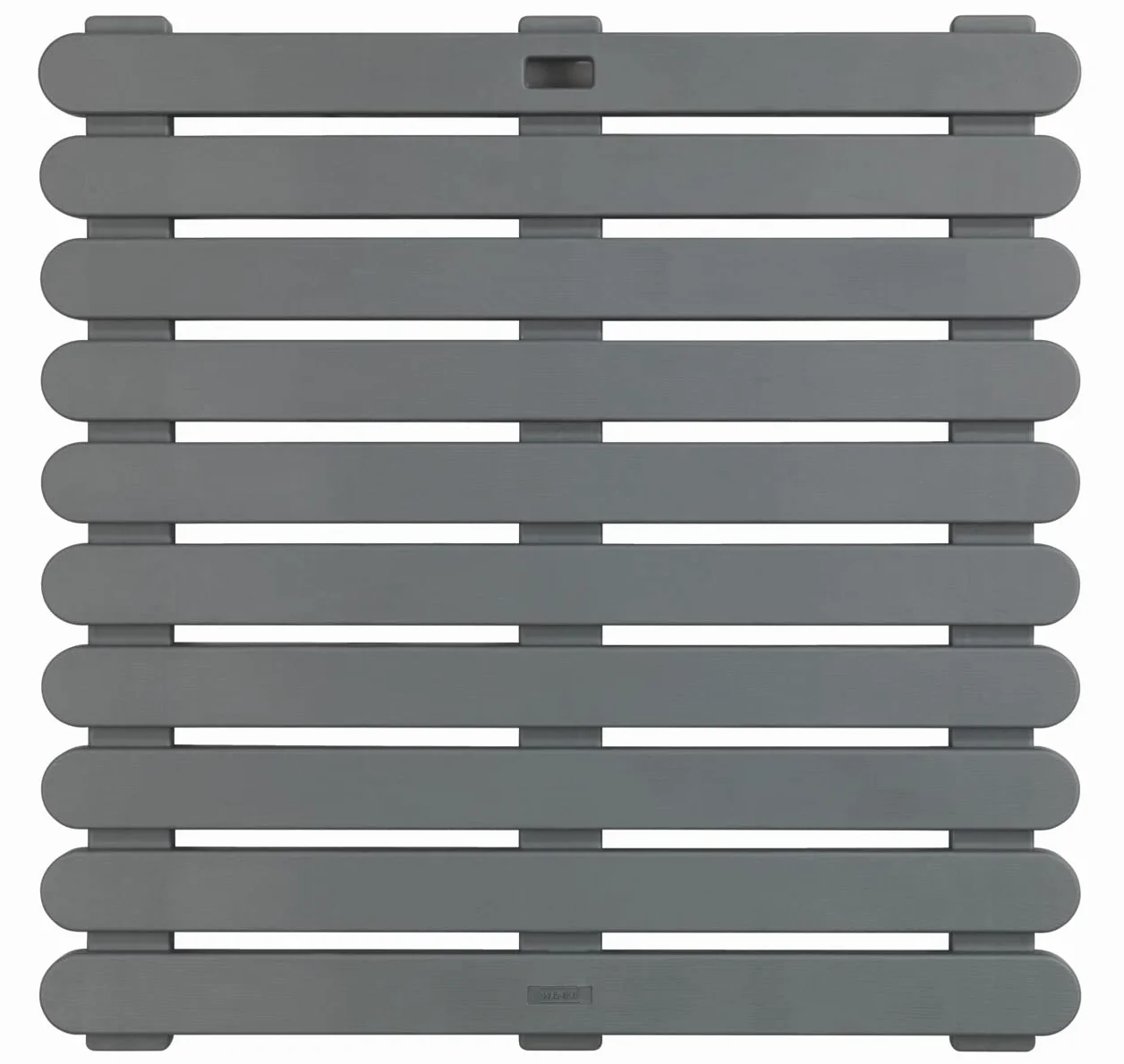 Wenko Pedana doccia Indoor & Outdoor - Tappetino fuori doccia, pedana per doccia, bagno, piscina, sauna con struttura antisdrucciolo, Plastica, 55 x 3 x 55 cm, Grigio