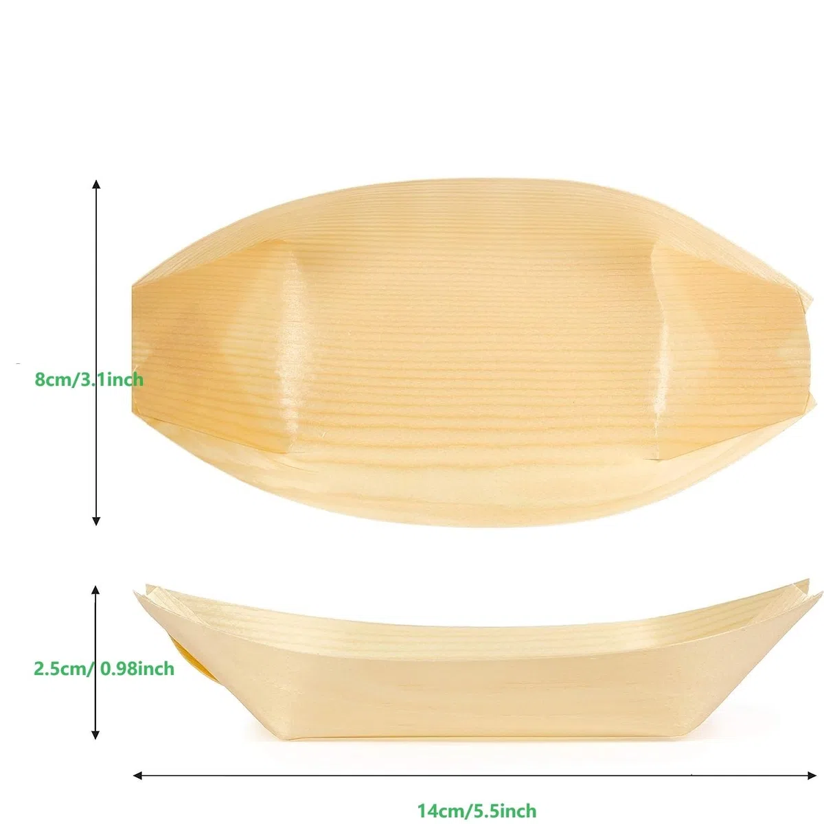 Barchette Finger Food - 50 Pezzi Monouso 14 x 8cm, Ciotole Degradabile per Feste, Contenitori Compostabili