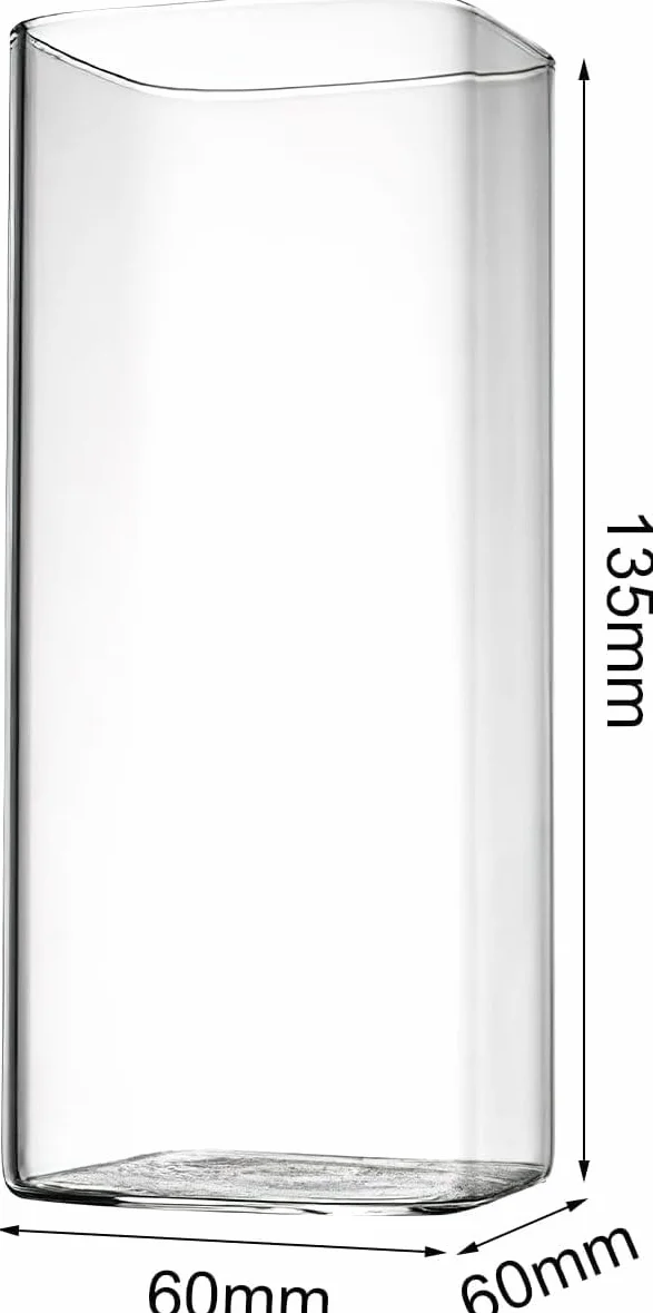 HENGBIRD Bicchieri da Long Drink Trasparenti 400 ml, Set 4 Pezzi, Sottili Quadrati in Vetro Borosilicato, Eleganti per Acqua, Succo, Birra, Bevande e Cocktail Mojito