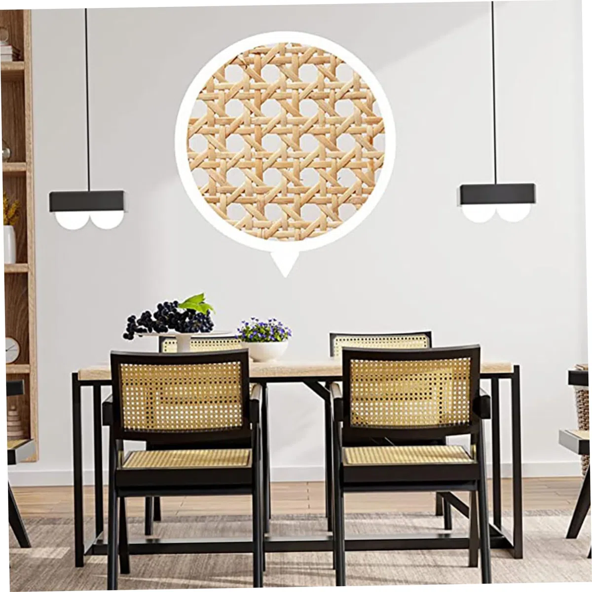 Rotolo di Rattan Canna di Plastica Rotolo di Fettuccia In Rattan Rete Intrecciata Rete Impermeabile Sedia In Vimini Viennese Per Progetti Fai da Te 0,5x1 M