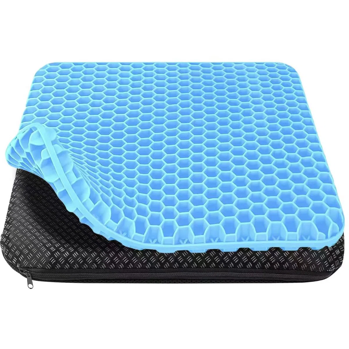 Cuscino antidecubito, Cuscino in gel,Cuscini sedie – Migliora il comfort della seduta, con rivestimento antiscivolo e lavabile (Azzurro chiaro)