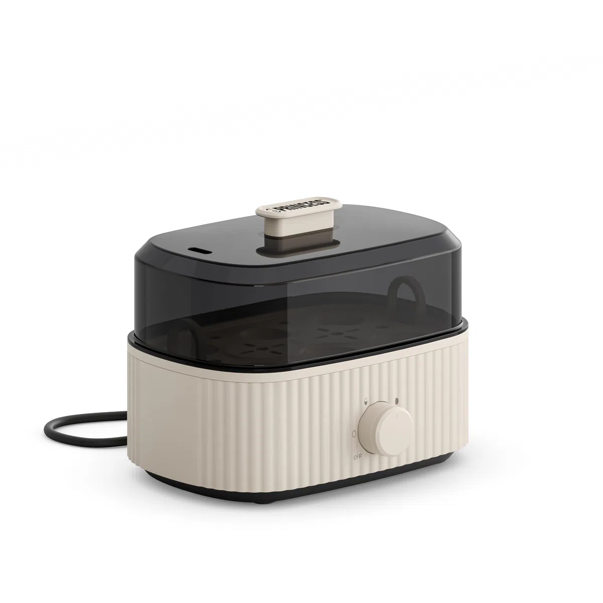 Princess Cuociuova, Capacità 6 Uova, 300W, Misurino per Uova Sode/Morbide, Spegnimento Automatico, BPA Free, Coperchio con Vapore, Vassoio Removibile, Facile da Pulire, 262047