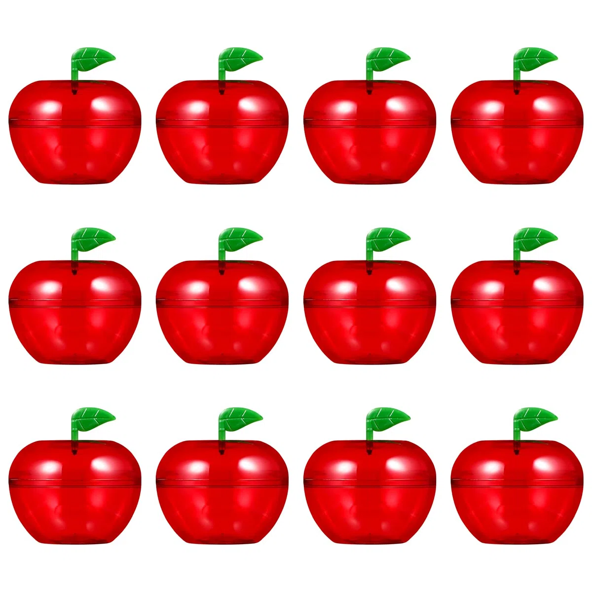 Toyvian Apple Container, 12 pezzi, 7. 5x7. 5x7. 5cm, a forma di mela, caramelle a forma di mela, contenitore di caramelle di Natale, ora bianco forniture per feste, forniture discendenti