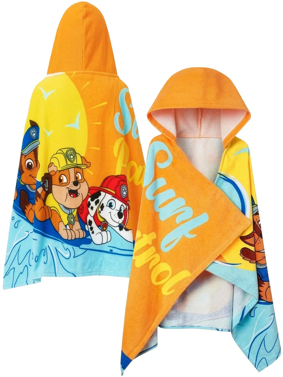 Paw Patrol Asciugamani Bambini, Asciugamani Con Cappuccio Per Piscina, Asciugamano Da Bagno, Telo Mare, Arancione One Size