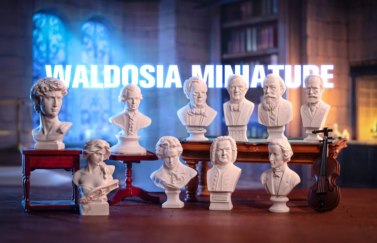 zamonji Waldosia 10 mini compositore classico musicista musicista resina busto statue scultura accessori casa delle bambole decorazione scrivania
