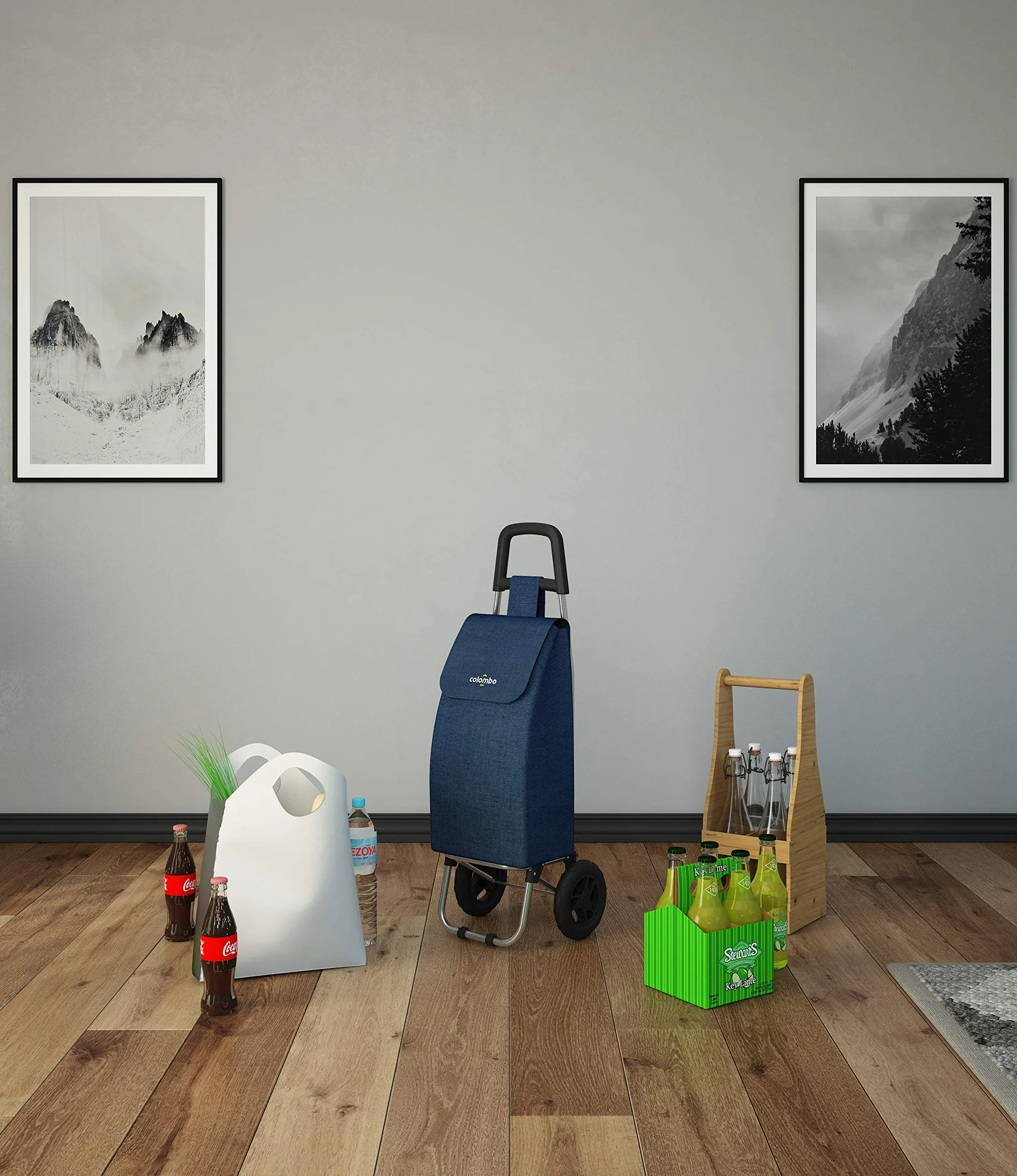 COLOMBO Carrello Spesa ROLLY BLU 40L Pieghevole Leggero 1.5kg – Struttura in Acciaio, Sacca Impermeabile Lavabile, Portata 25kg, Compatto e Robusto per Spesa e Viaggi