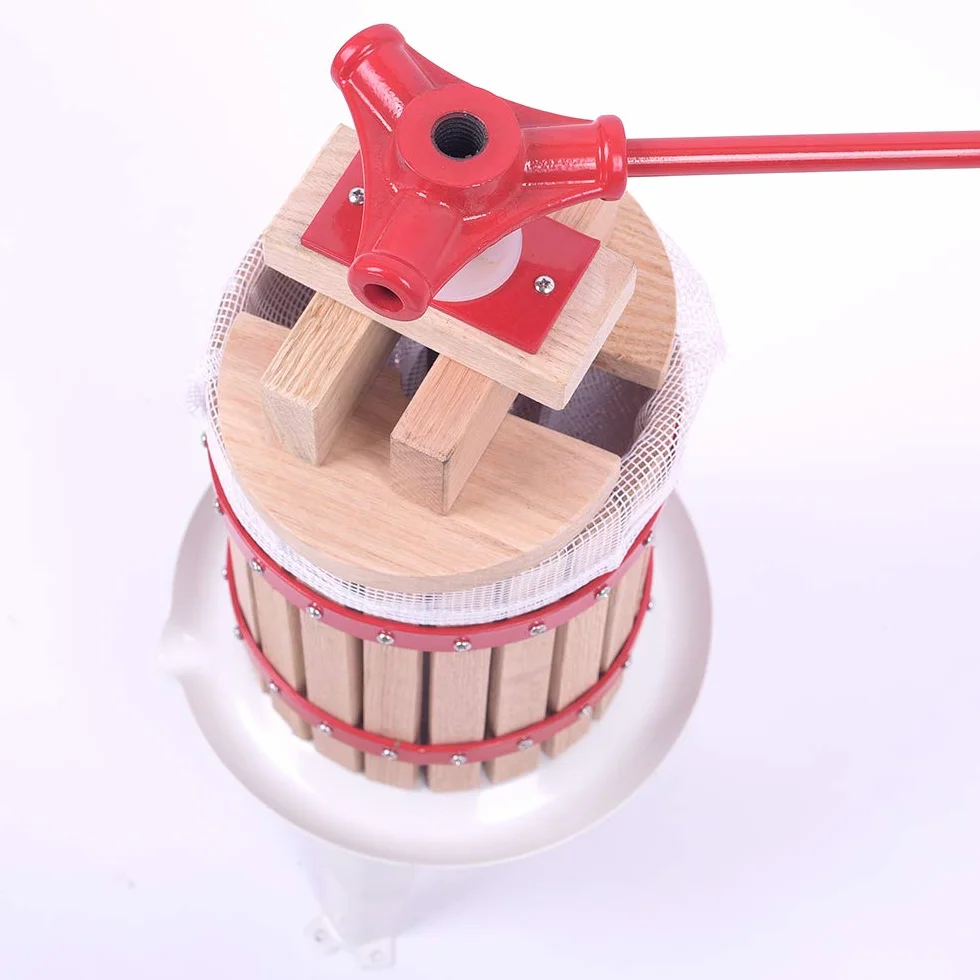 LZQ - Pressa per frutta da 6 l, spremiagrumi e pressa per frutti di bosco, mele, vino, macinino meccanico per frutta, con panno per filtrare