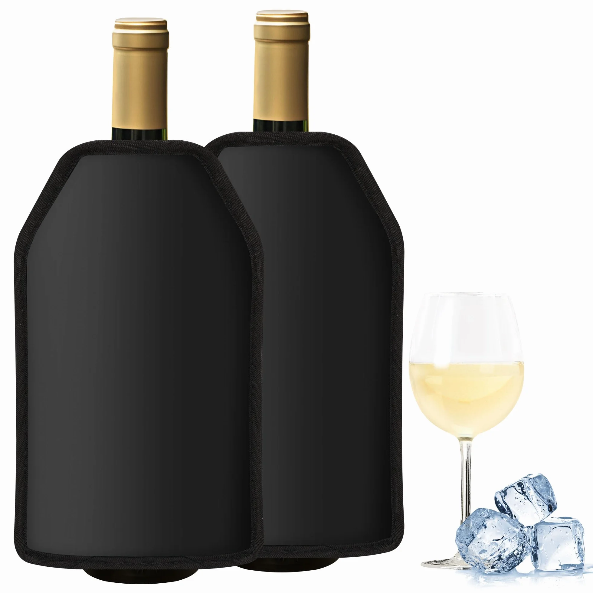 Gimars 2 Borsa Raffredda per Bottiglie Spumante Champagne Vino,Sacco Termico Refrigeratore per Vini,Fascia Raffreda Bottiglie Elastica,Manicotto Refrigerante per Bevande Birra Vino Viaggio Feste