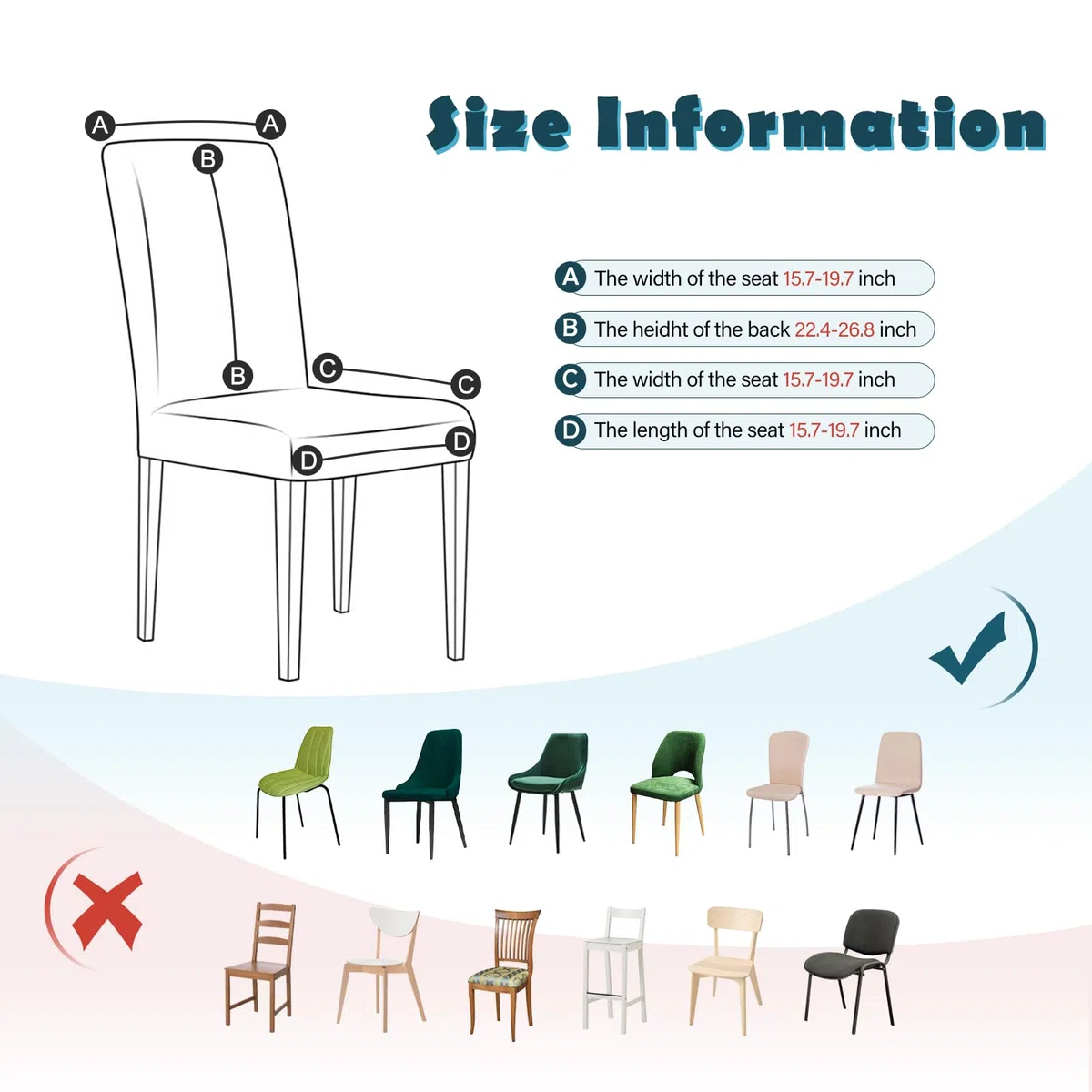 Jaotto Coprisedia con Schienale Elasticizzato 6 Pezzi,Fodere per Sedie da Pranzo Lavabile Universale Estraibile,Moderno Vestisedia per Cucina,Copertura della Sedia per Casa Ristorante(Bordeaux,6)
