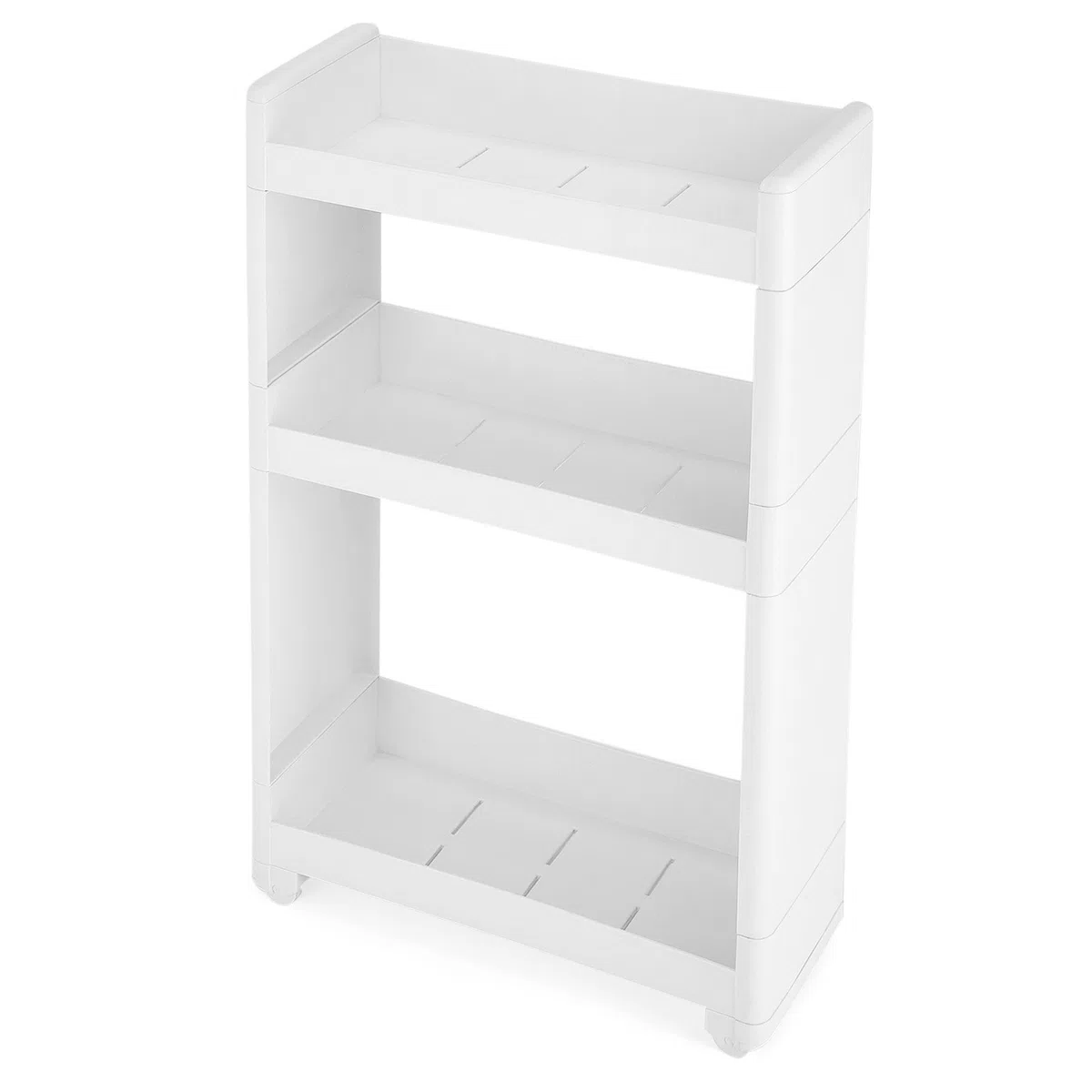 SONGMICS Ripiani Stretti Carrello Mobile a 3 Livelli per Cucina Bagno Cantina Largo 17 cm KFR09WT