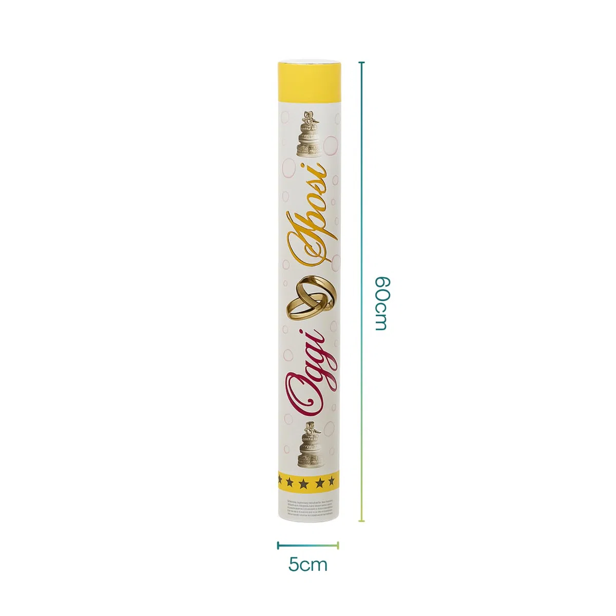 VIRSUS 6 sparacoriandoli Bianco spara coriandoli Bianco 60cm Cannone sparacoriandoli con coriandolo di carta biodegradabile 9413