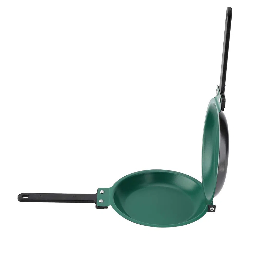 Padella a Doppio Lato, Antiaderente, Pieghevole, per Frittata, Frittelle, Gas, Verde, 19,3 cm, 2 Litri