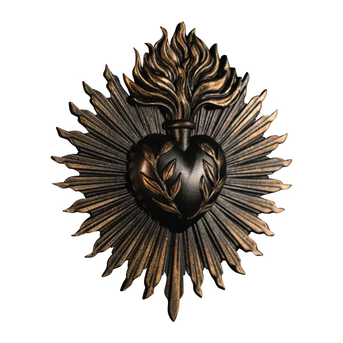 MagiDeal Scultura Da Parete con Cuori Sacri, Opera D'arte Religiosa per La Casa E L'hotel, nero