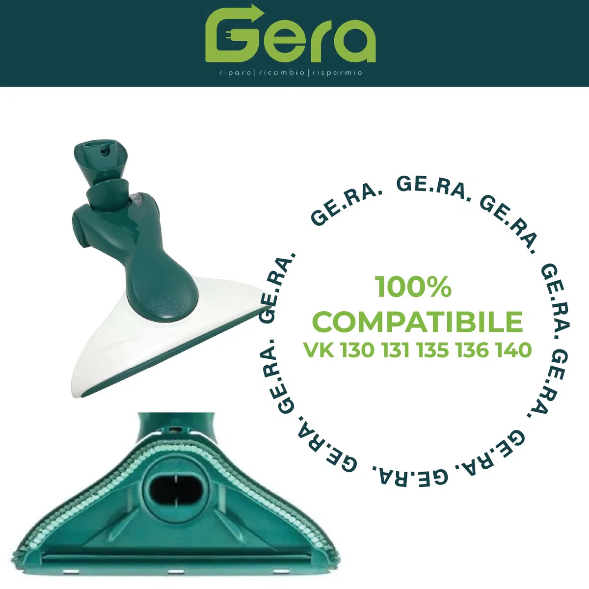 GE.RA Spazzola Folletto HD 40 per Aspirapolvere Vk 130/131/135/136/140/150
