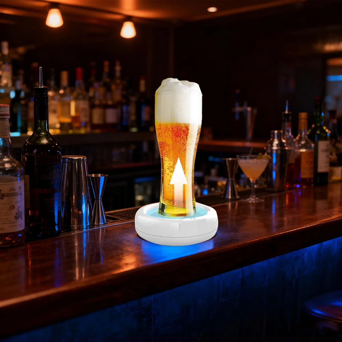 Macchina per Schiuma di Birra, Macchina per Schiuma di Birra Elettrica Ad Ultrasuoni Portatile, Ricarica USB Senza Lavaggio per Uso Domestico in Feste Al Bar, con Batteria