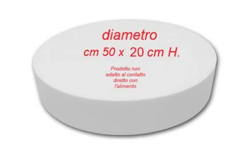 Base in polistirolo per Torte in alta densità, diametro cm 50 x 20 cm di altezza, superficie liscia, ideale per Feste di Compleanno e Cake design