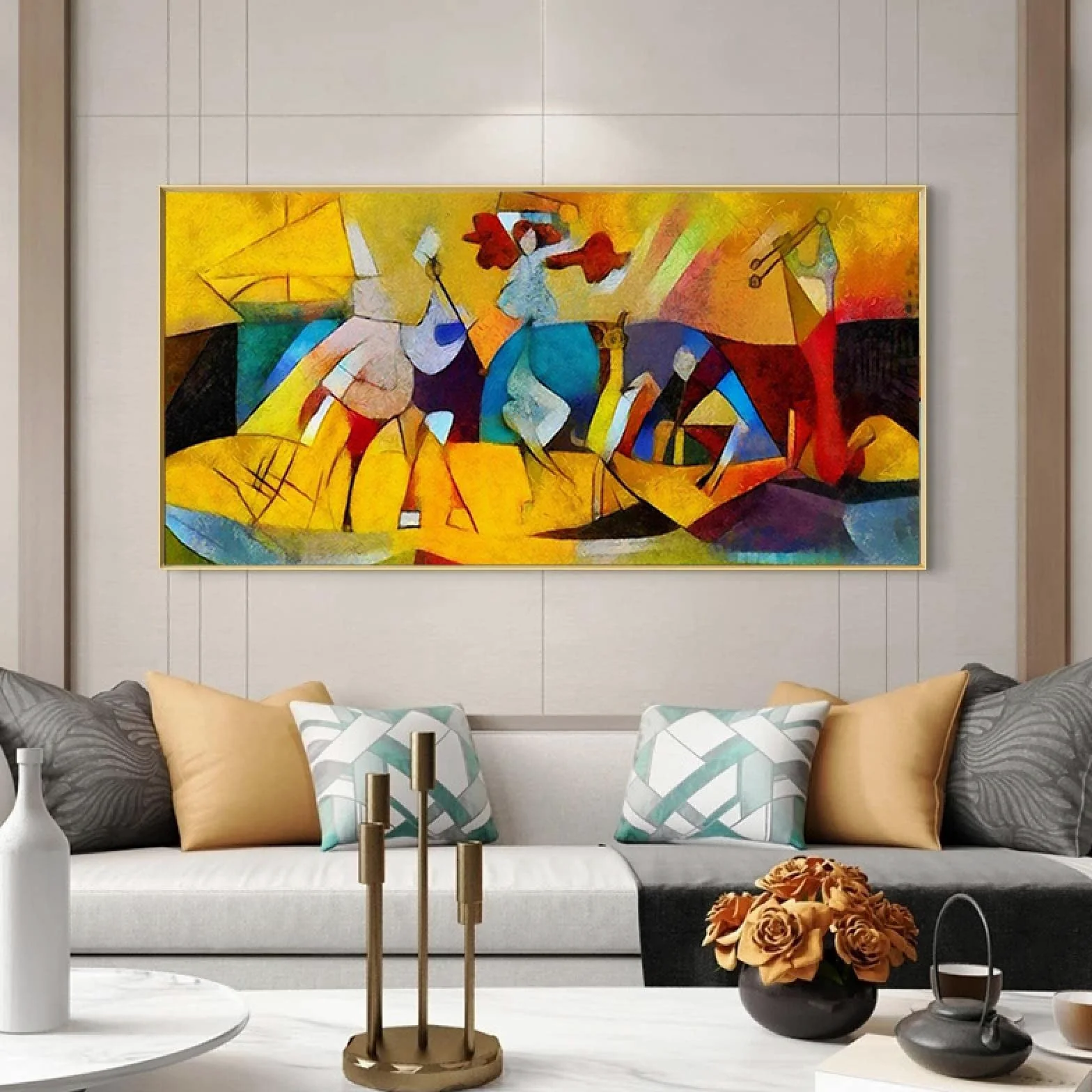 rackbone Quadri Su Tela Grandi Dimensioni Astratta moderna Immagine di arte della parete Poster e stampe Picasso Famoso dipinto per soggiorno Decorazioni per ufficio 80x160cm Senza cornice