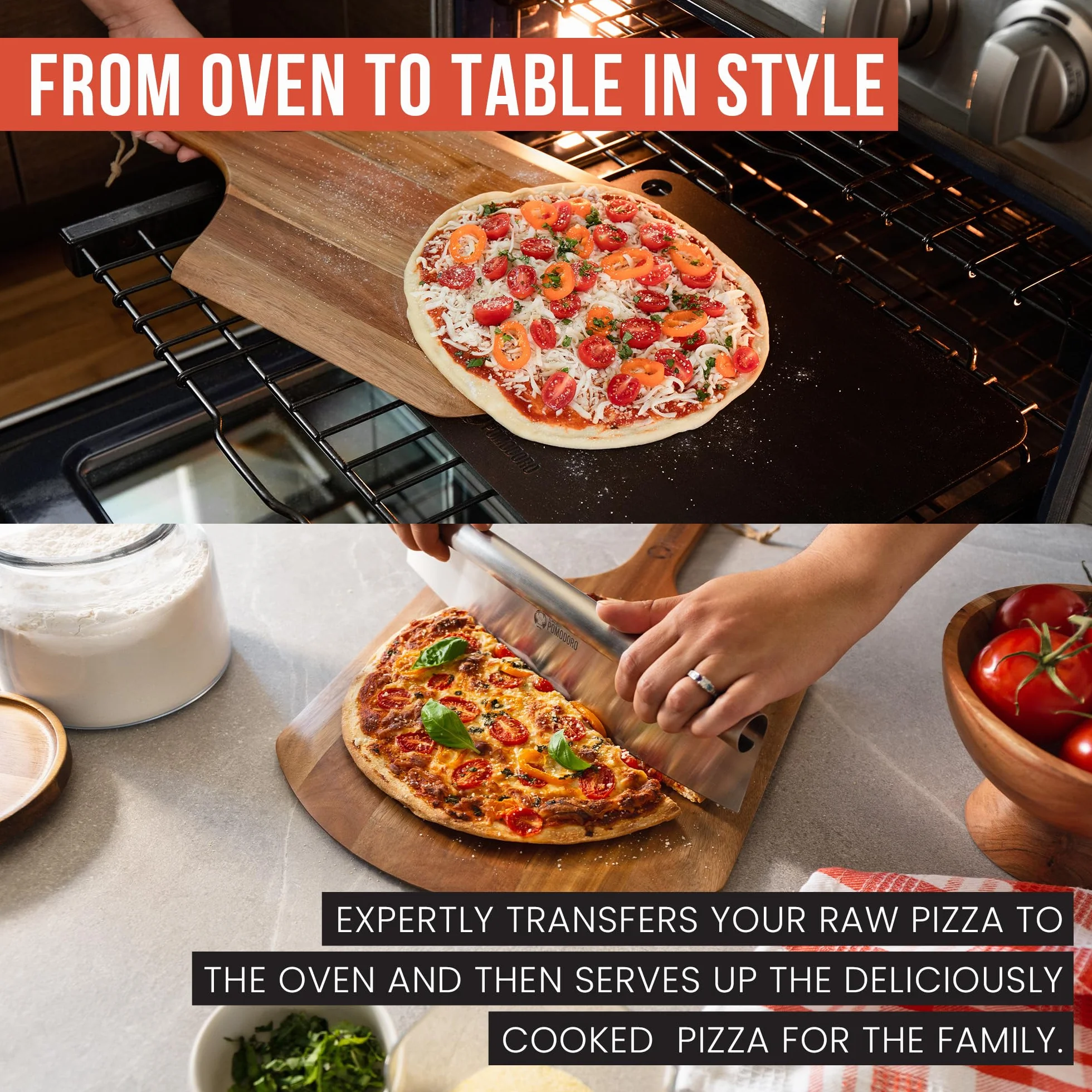 Chef Pomodoro di Acacia Pizza Peel, peso leggero in legno per pizza e pane fatti in casa, spatola per pizza gourmet di lusso (30,5 cm)