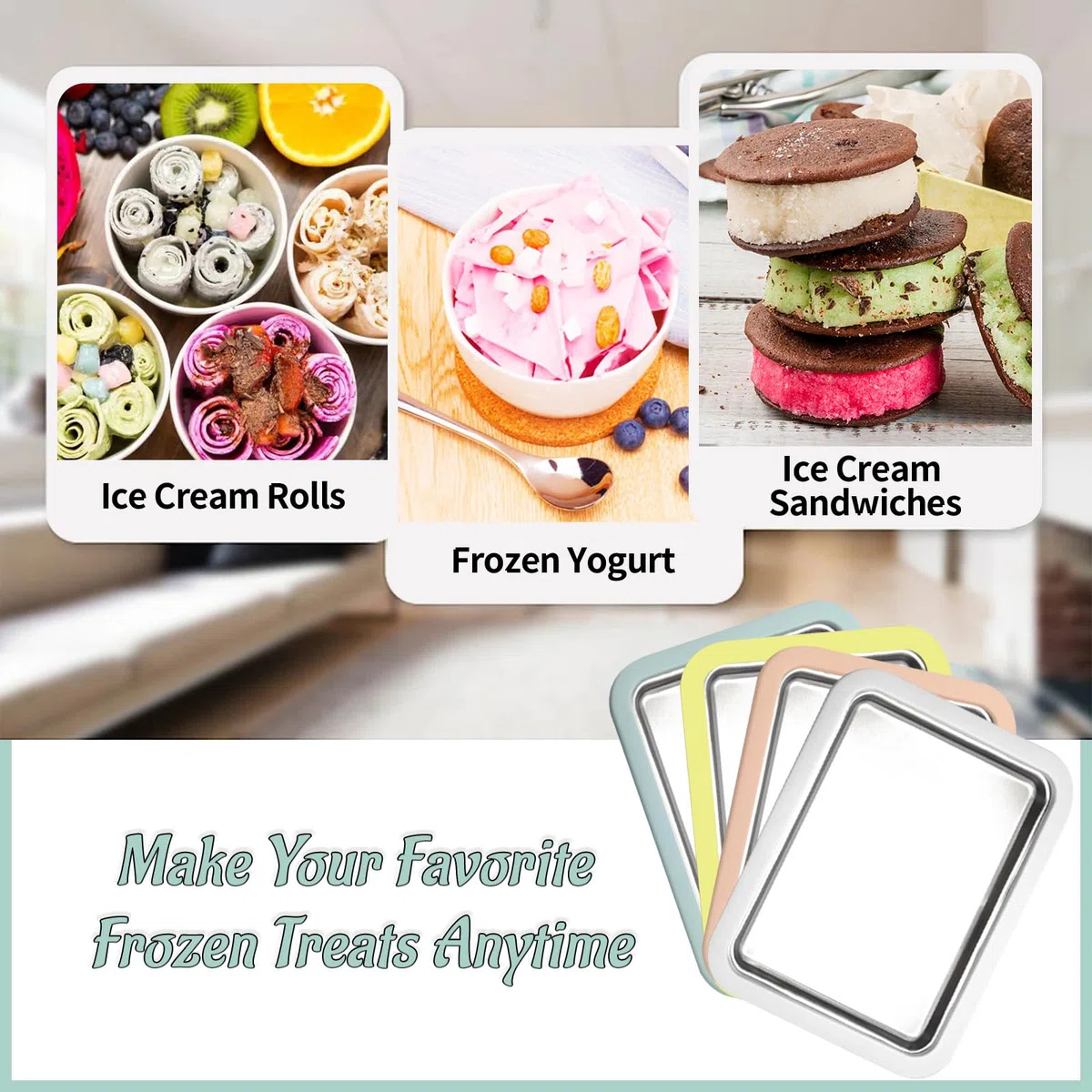 Macchina per il Gelato, Gelateria Con 2 Spatole, 26 x 21cm Macchine per gelato Soft Yogurt, gelato fatto in casa fai da te, Macchina Gelato Casa (Bianco, One Size)