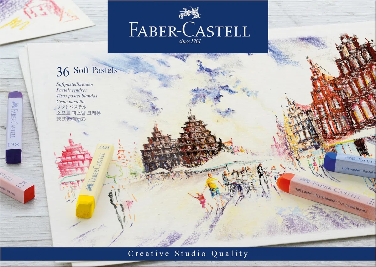 Faber-Castell 128336 - Pastelli Morbidi, 36 Colori, pastelli Morbidi, Facilmente sfumabili e miscelabili