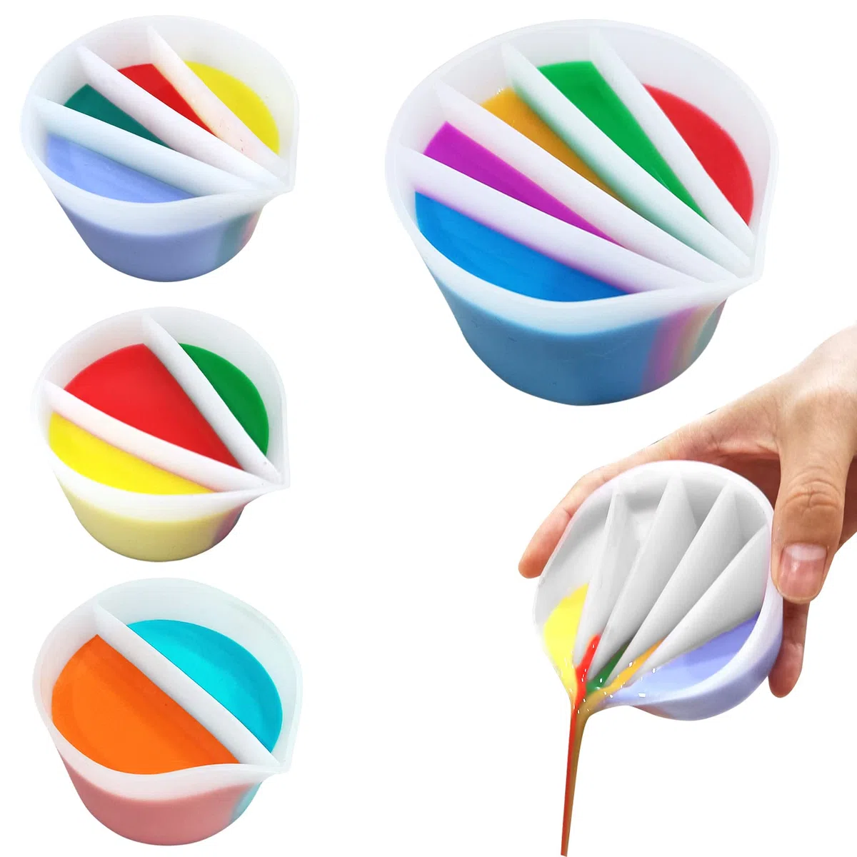 Winmany Taglierina Spaccatura in Silicone per Versare Vernice in resina Strumento separatori di versamento Vernice Riutilizzabile