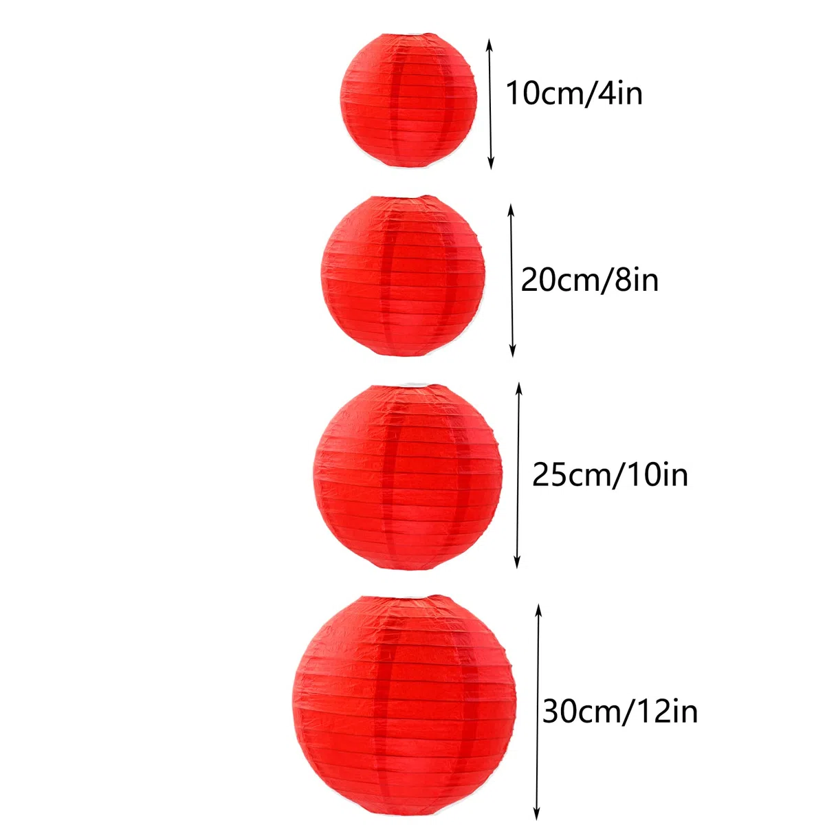 12 Pezzi Palla di Carta Lanterna, Lanterna di Carta Rosso, Decorazione Lanterna, Applica a per Decorazione di Matrimonio, Casa, Natale, Feste Ecc(Rosso)