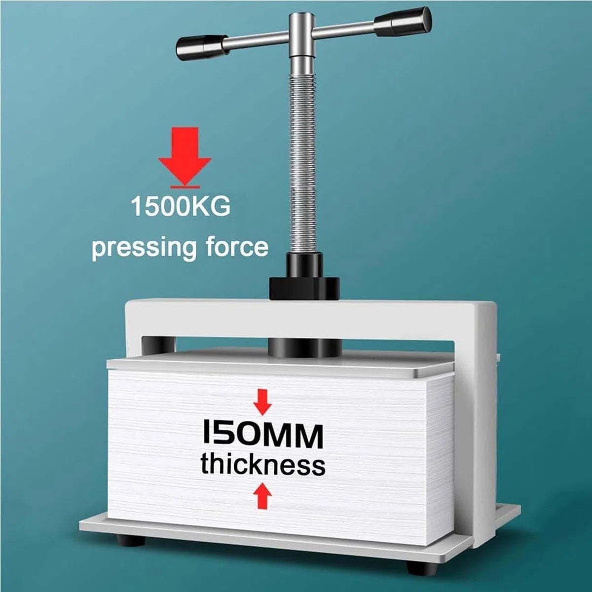Pressa Manuale per Carta per Carta in Formato A4/3 Appiattitrice, Pressa per legatoria, Pressa Manuale per Carta a Pressione da 1500 kg (3306 libbre),A4