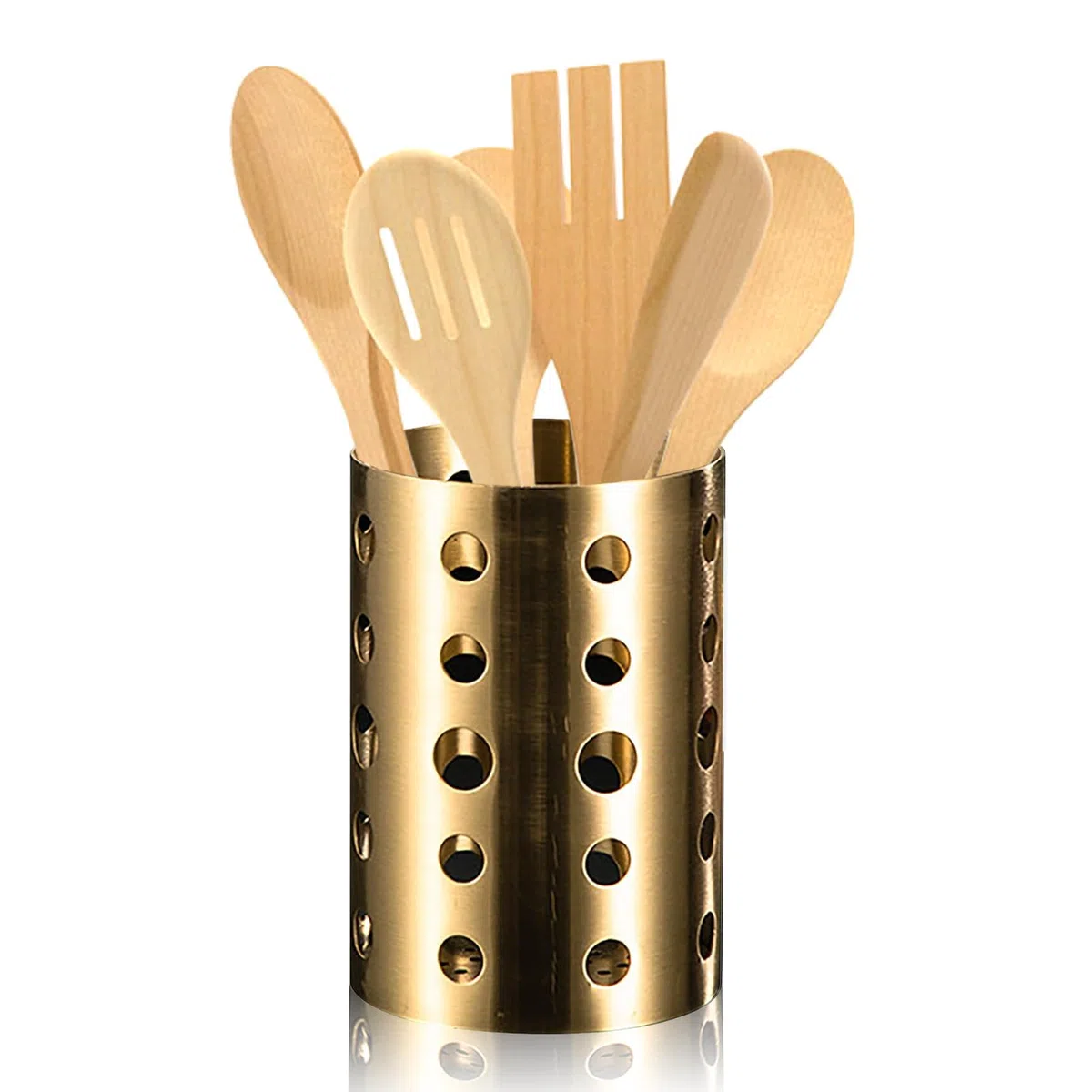 HERCHR Coccio Per Utensili In Acciaio Inossidabile, Scolapiatti Multifunzionale con Scarichi per Posate, Forchette, Coltelli, Cucchiai, 3,9x5,9 pollici