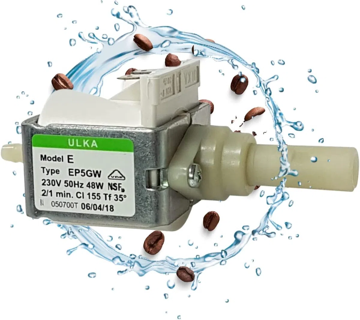 LICHTBLAU Pompa ULKA EP5GW 48W 230V I pompa di ricambio ignifuga adatta per Philips Saeco 996530007753 12000140 DeLonghi 5113211311 Miele 5035151 & Krups MS-622743 I