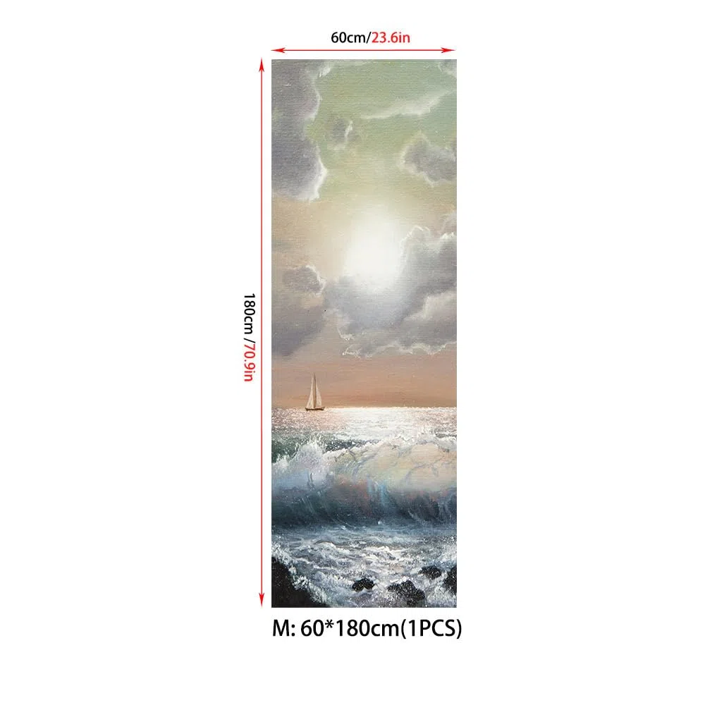 Adesivi per frigorifero per coprire porte piene 3D boschi verdi, autoadesivi, adesivo professionale in vinile per porta del frigorifero, 60 x 150 cm, OLKS-9986
