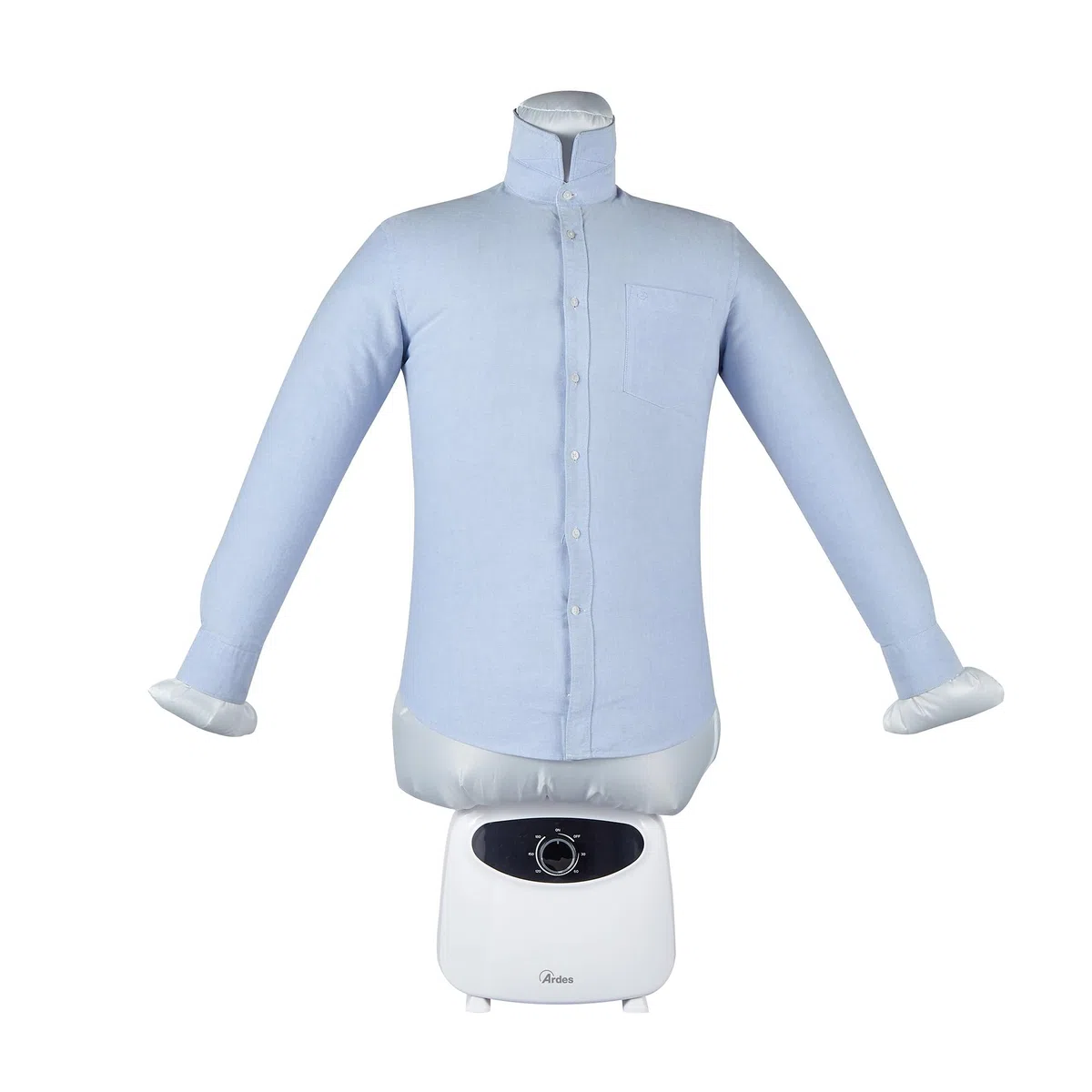 Ardes ARMST01M Stira Camicie Automatico BLOWY M Manichino Asciugatura e Stiratura Magliette, Camicette, Ferro da Stiro Verticale 2 in 1 Asciuga Senza Pieghe con 4 Clip Peso