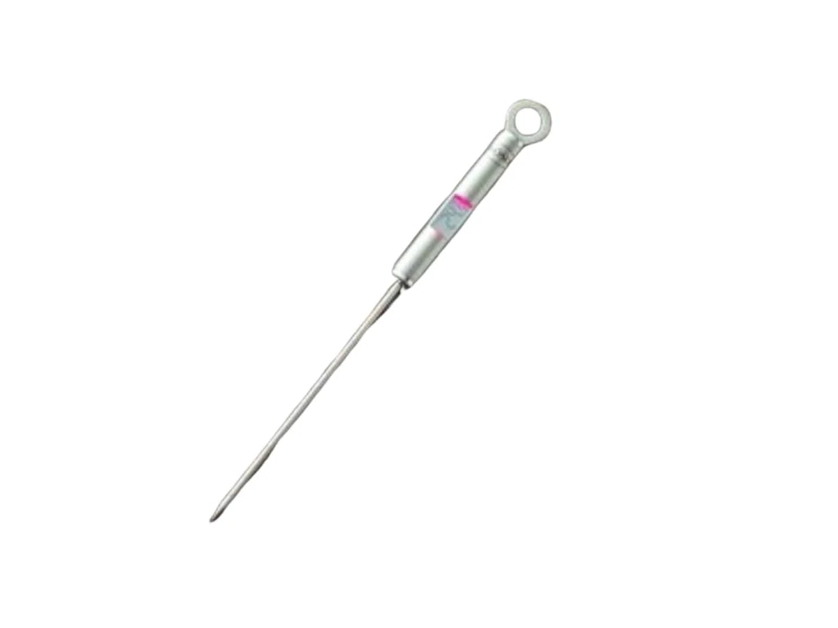 RÖSLE Termometro per gourmet, termometro per barbecue con indicazione digitale e illuminata della temperatura in °C e °F, da -40 °C a +200 °C, acciaio inox 18/10, lunghezza 21,5 cm
