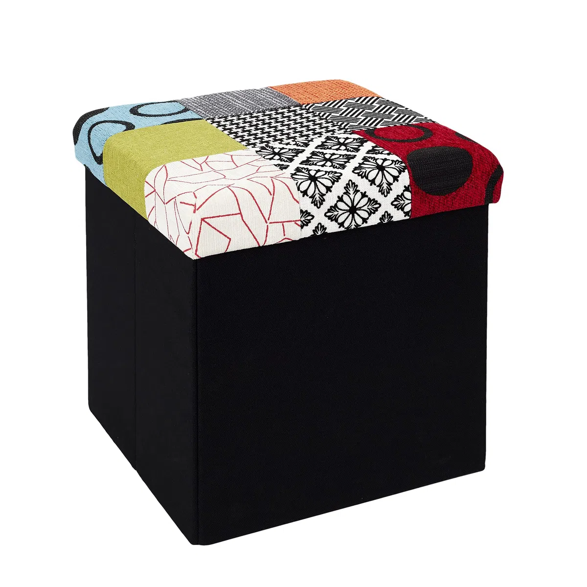 CAJA-PUF PLEGABLE PATCHWORK Multicolore