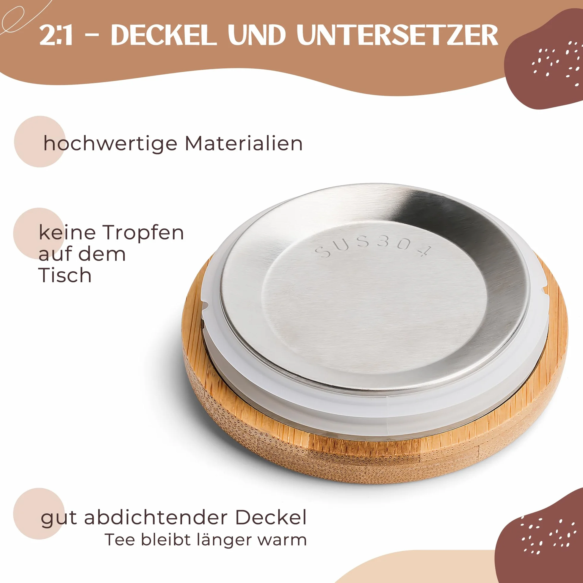 Tazza da tè con coperchio e colino – 550 ml – grande tazza da tè con filtro – tazza XXL con coperchio – tazza da tè grande – tazza grande – accessori per tè