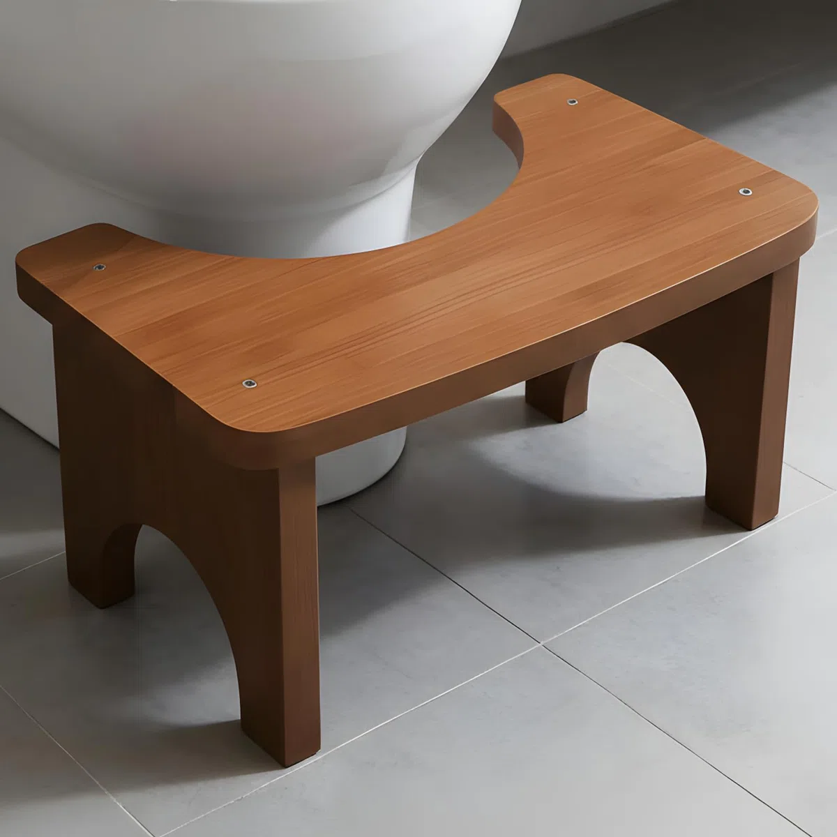 37 x 20 x 17 cm. Sgabello ergonomico per WC, in bambù stabile per adulti con design naturale, sgabello sano e portatile, supporto per la seduta antiscivolo in caso di stitichezza