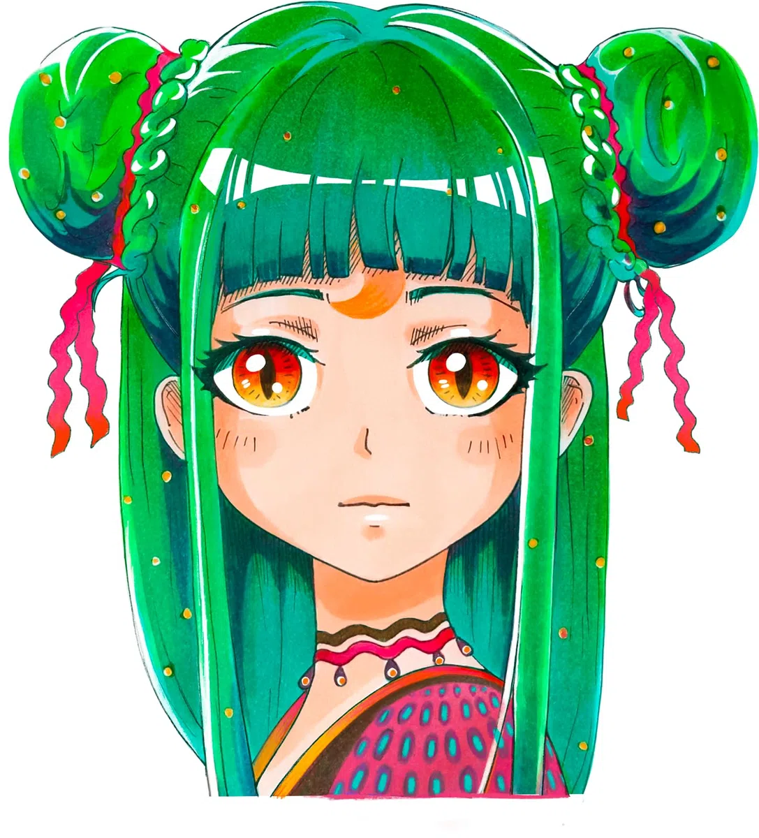 Copic Ciao MANGA - Set di pennarelli Nami, con 5 tonalità brillanti di verde e blu, con 1 multilino da 0,3 mm in verde, Twin Marker con una punta media e una spazzola