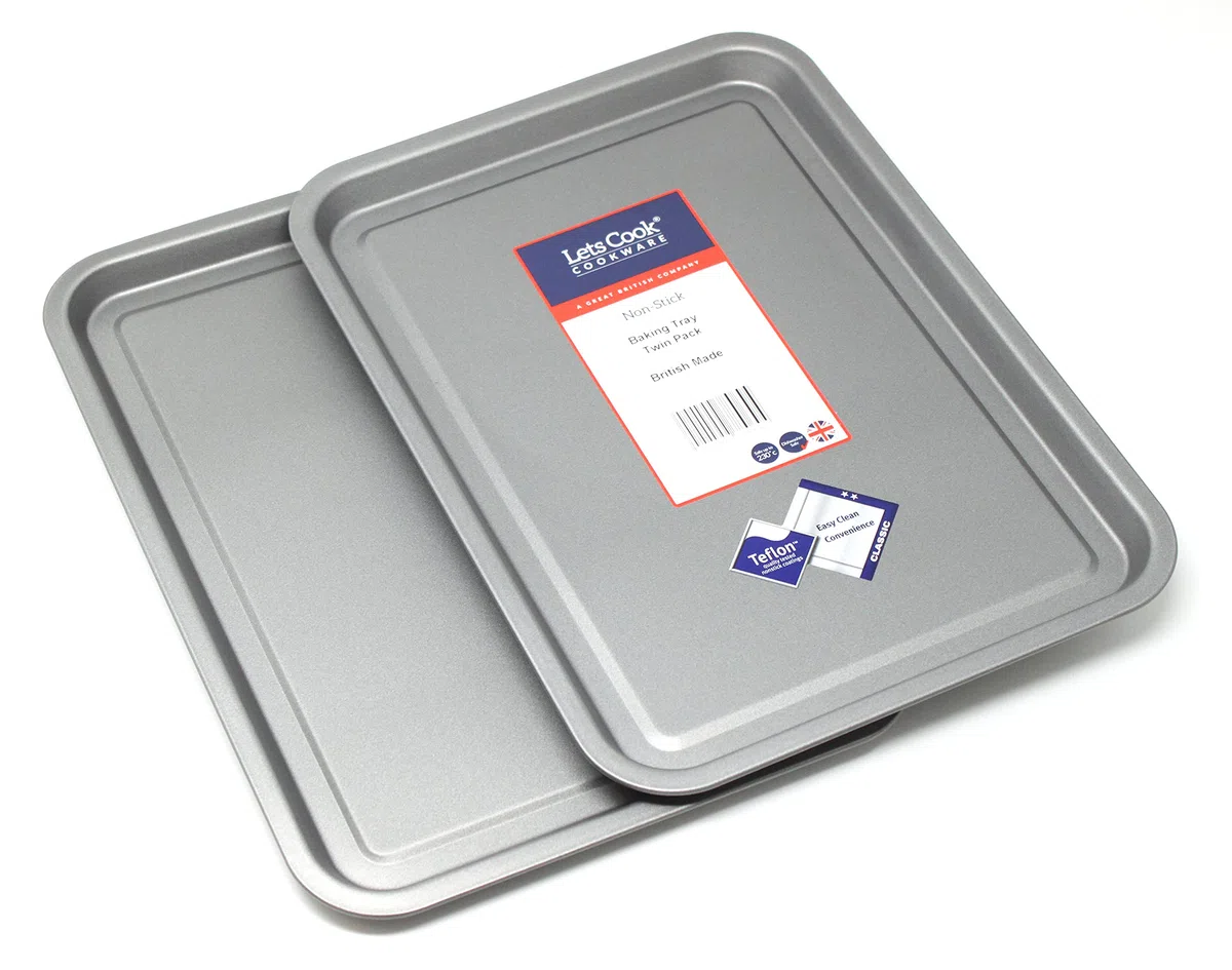 Teglie da forno da 32 cm, confezione doppia (set da 2), Teflon antiaderente, prodotto nel Regno Unito