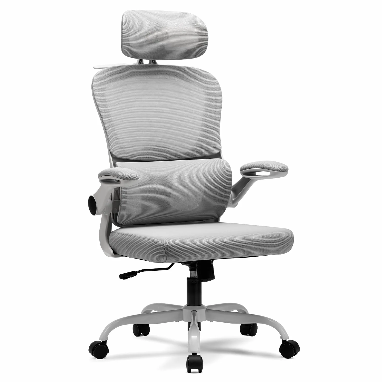 Magic Life Sedia da Ufficio Ergonomica con Schienale a Rete, Supporto Lombare Regolabile, Braccioli e Altezza Regolabili per Home Office (R5-W)