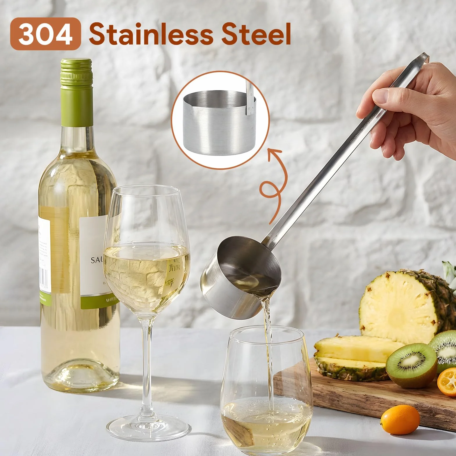 Cucchiaio Dosatore per Vino Mestolo per Vino In Acciaio Inossidabile Cucchiaio per Mestolo per Vino Cucchiaio per Versare La Birra con Gancio Mestolo 25ml/50ml/125ml/250ml/500ml(500ML)