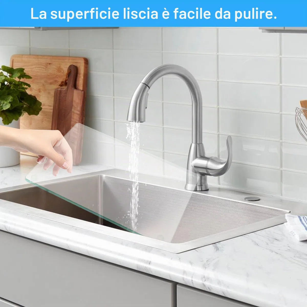 2Pcs Tagliere in vetro temperato,tagliere trasparente,Tagliere in vetro da cucina,con piedini in silicone antiscivolo,esistente al calore e ai graffi,per piano di lavoro cucina,tavolo(40*30cm+30*20cm)