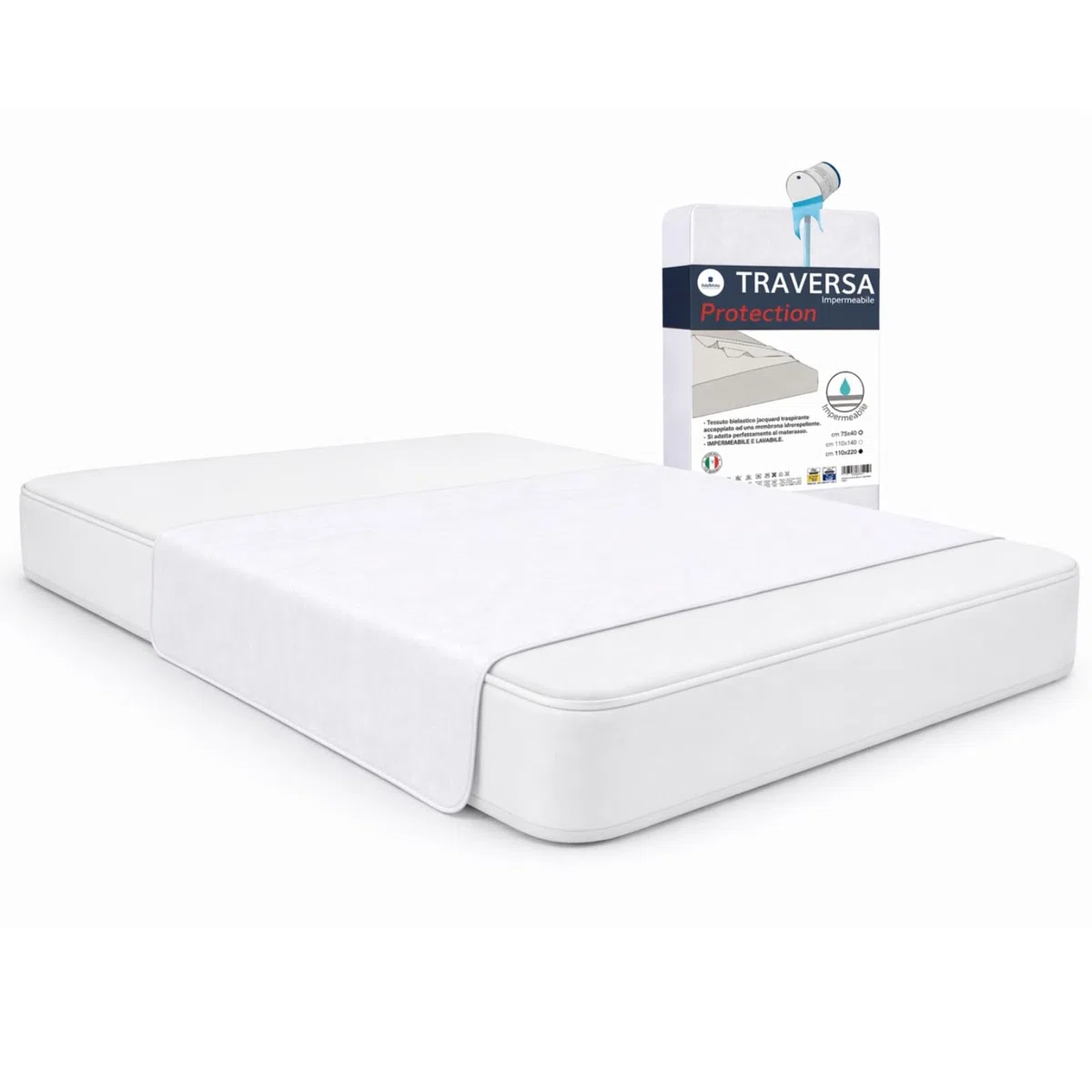 Traversa Letto Anziani Lavabile 110x220 cm Traversine Bambini Impermeabili Matrimoniali Ideali Anche per Animali Domestici, Salvapipì per Materasso, Telo Impermeabile Letto Oeko-Tex 100% Made in Italy
