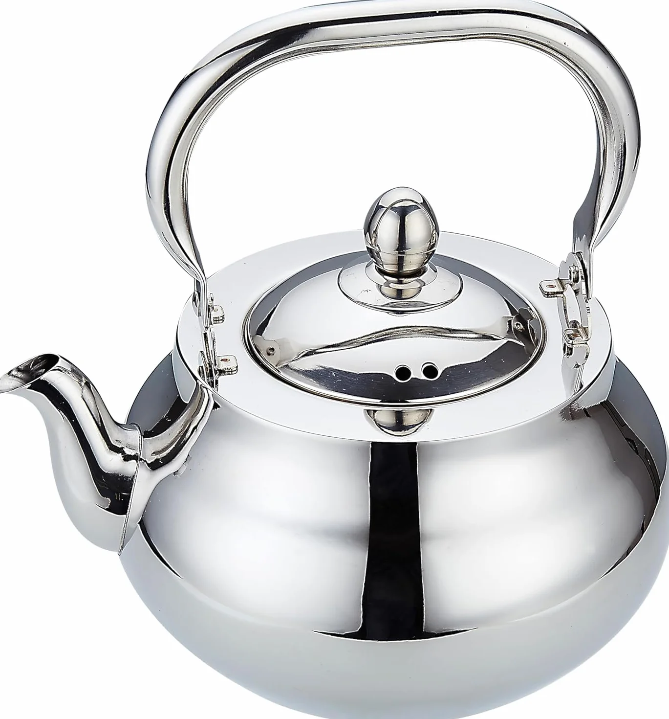 SANQIAHOME Teiera in acciaio inossidabile con infusore rimovibile 71 oz (2000 ml) Macchina per il tè con piano cottura addensato lucidato a specchio per erbe e infusi