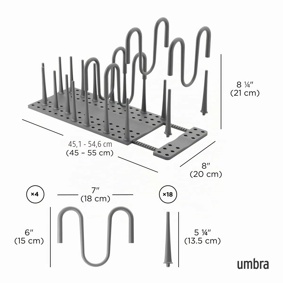 Umbra Peggy - Organizer per pentole, colore: Grigio scuro