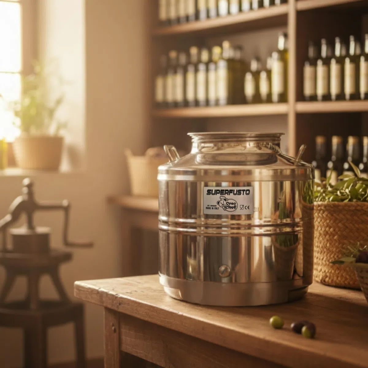 Fusto Inox 15 Litri per Olio e Vino – Extra Strong SALDATO Non Perdite in Acciaio con Rubinetto | Bidone Tanica Barile per Olio d’Oliva, Vino, Liquidi Alimentari