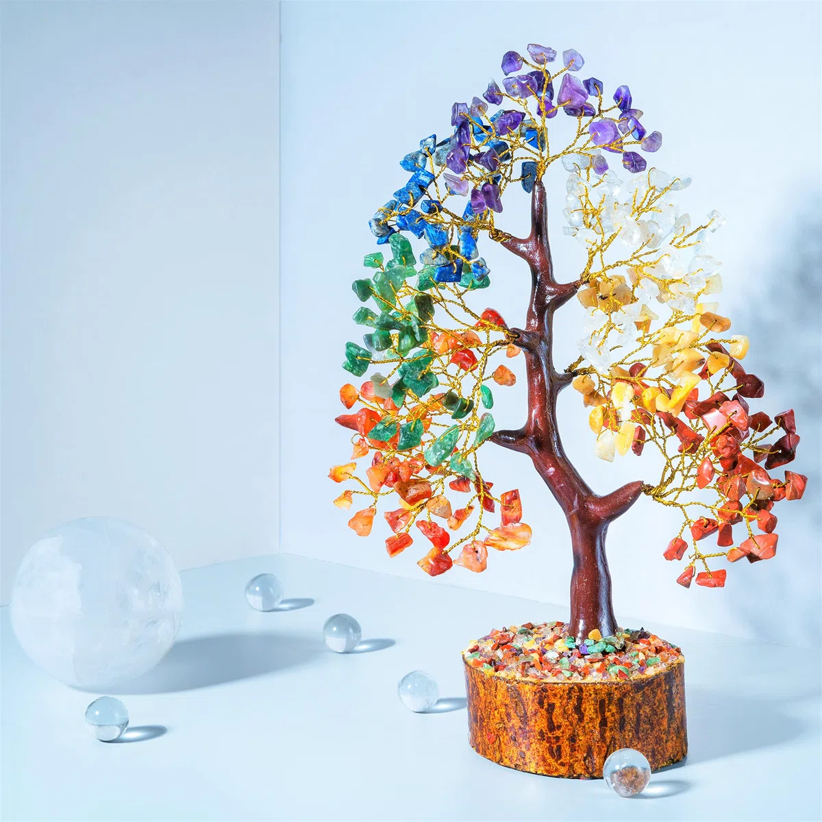 Crocon Albero della Vita con 7 chakra, braccialetto e 2 ciondoli in cristalli un pietre curative idea regalo per donne decor per la casa regali di compleanno per donne, regalo donna, mamma e sorella