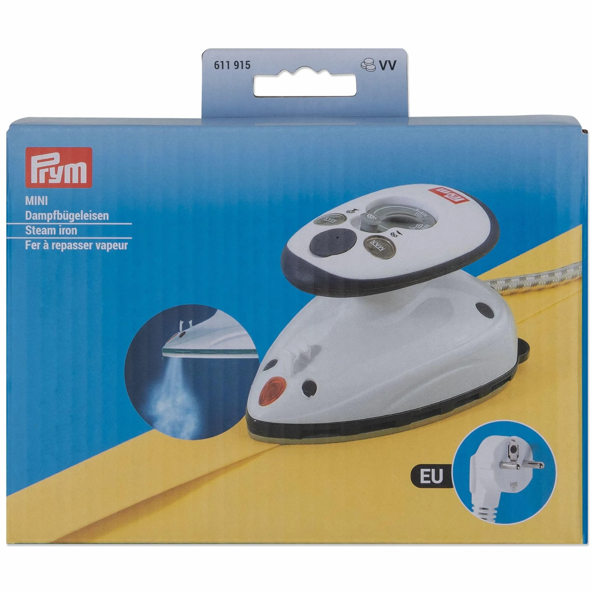 Prym 611915 mini ferro da stiro a vapore, bianco, confezione da 1