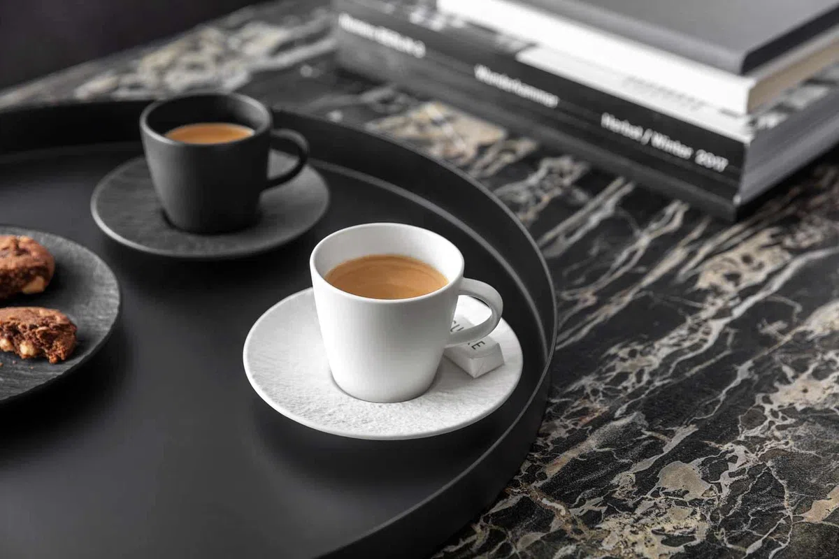 Villeroy & Boch Manufacture Rock Blanc, Tazza caffè con piattino