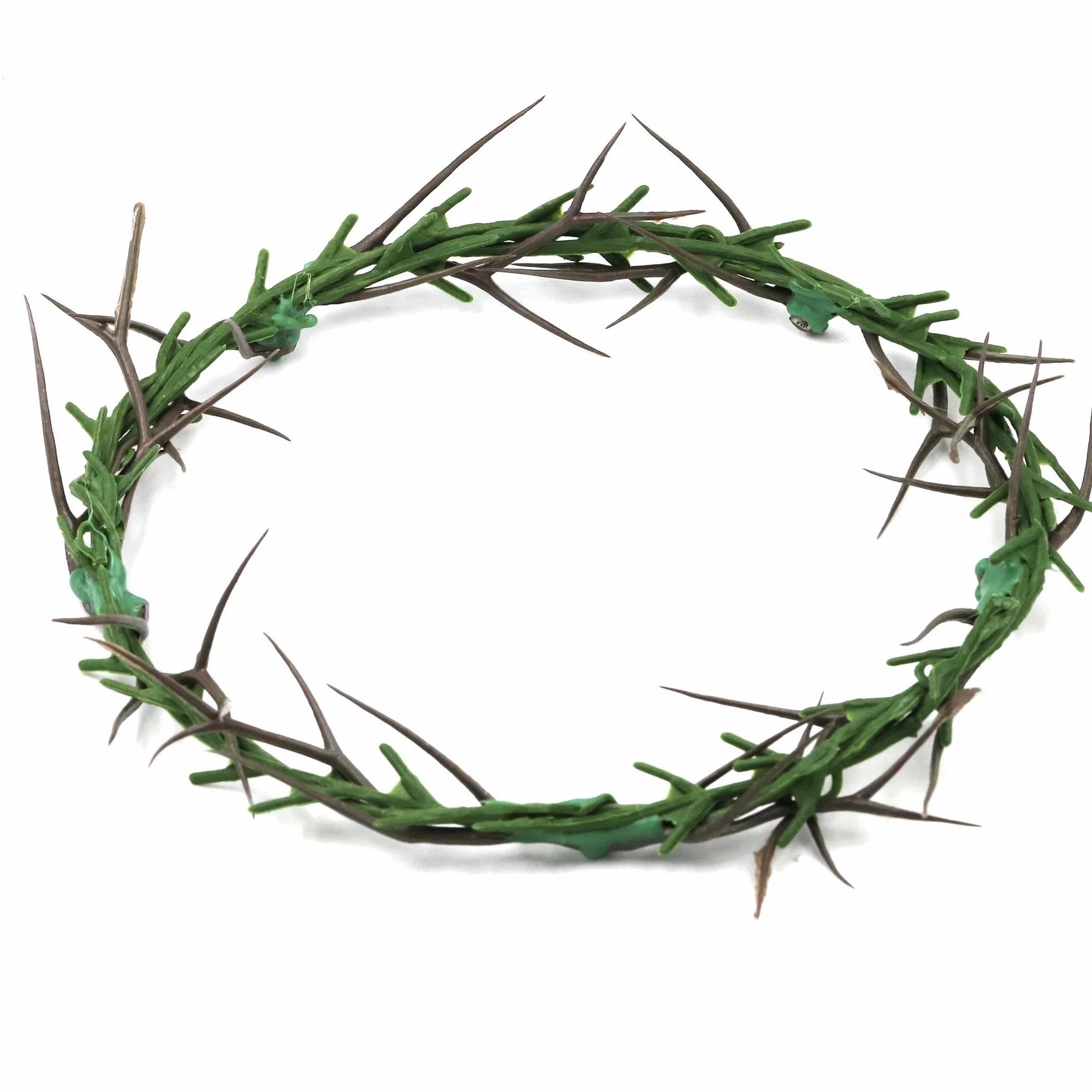 Corona di spine di plastica da 20 cm per la rappresentazione della Passione, corona indossabile per la rappresentazione in chiesa, decorazione dell'albero di Natale, ornamento corona per costumi.