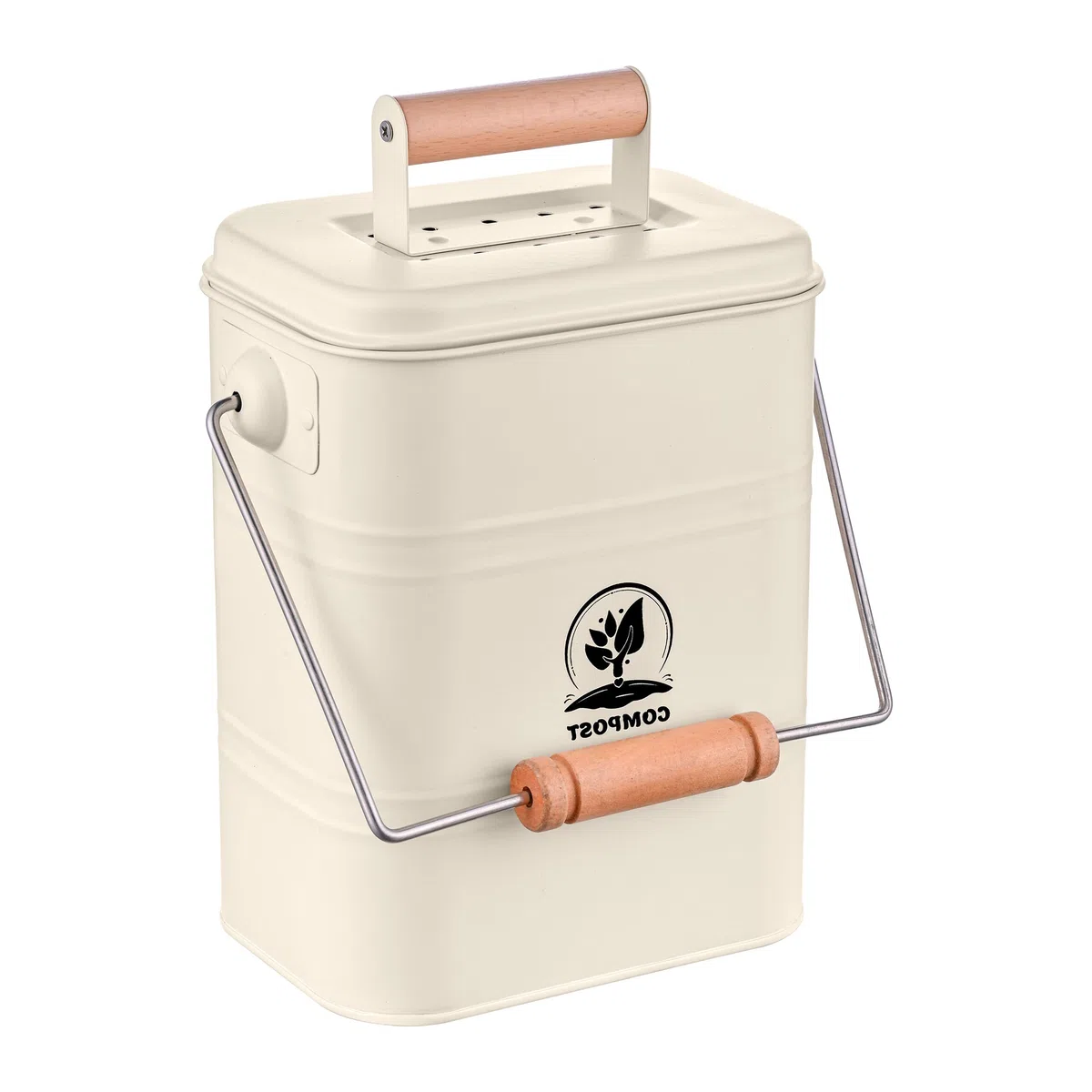 Relaxdays Pattumiera da Cucina per Umido con 2 filtri antiodore, 3,5 L, con Secchio Compost, Dimensioni 26x15,5x20 cm